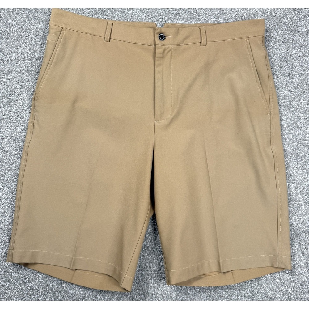 Dunning Everbest Golf Shorts Men's 35 Khaki‎ Stretch Performance Flat Front
